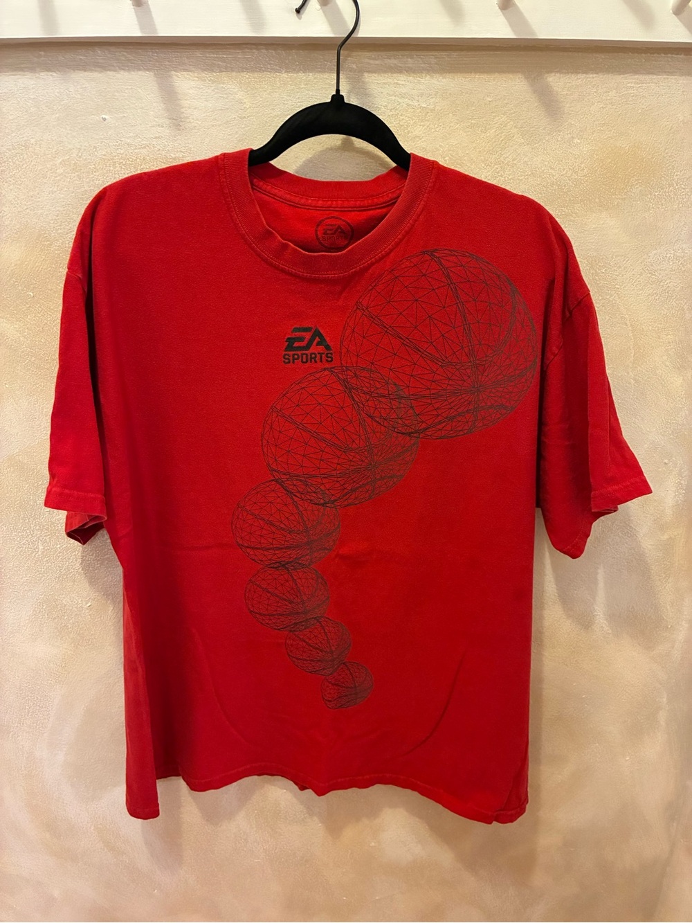 Men's EE Sports Brand Red Graphic T-Shirt Size X-LARGE